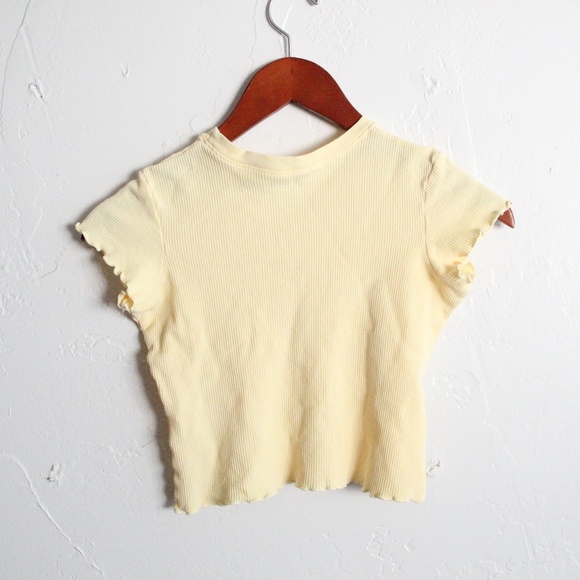 Brandy Melville Yellow Thermal Tee - Picture 2 of 3